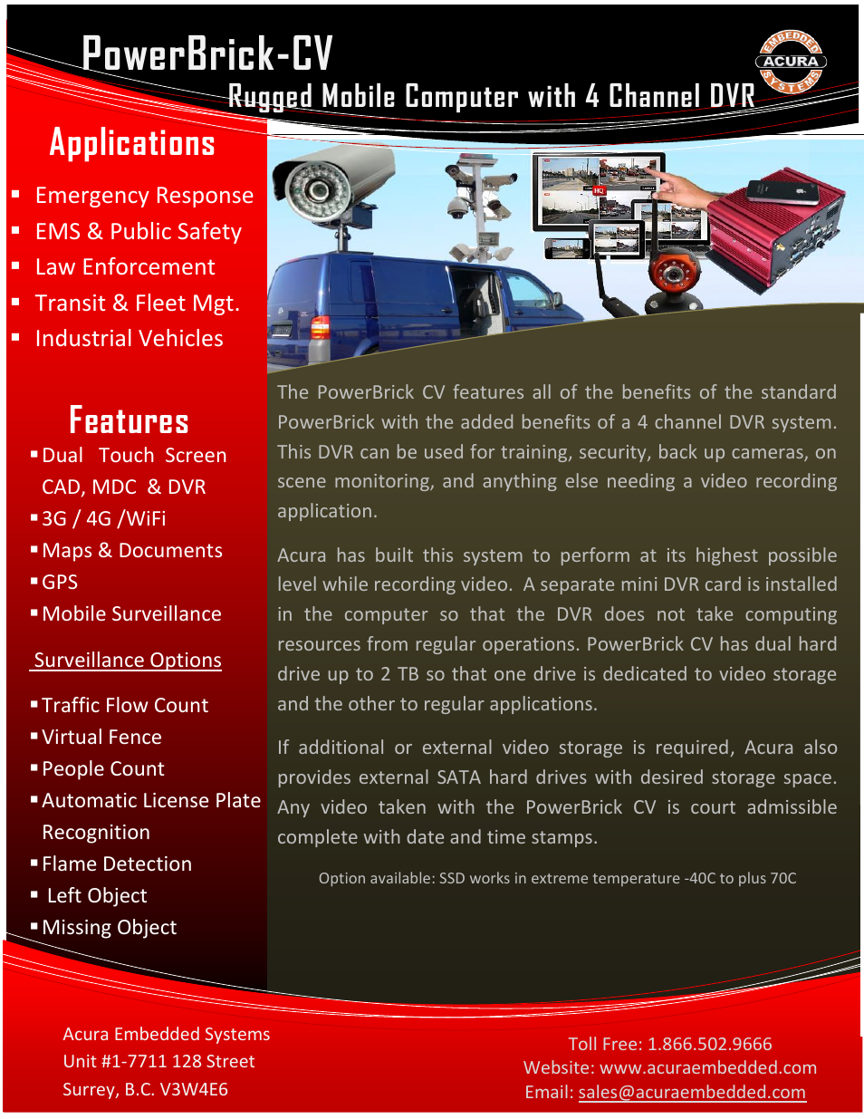 Acura Embedded PowerBrick-CV User Manual | 2 pages