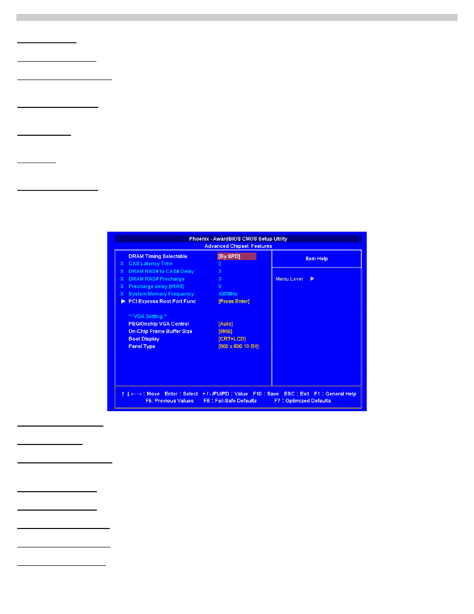 Advanced chipset feature | Acura Embedded AcuPanel 12 User Manual | Page 25 / 34