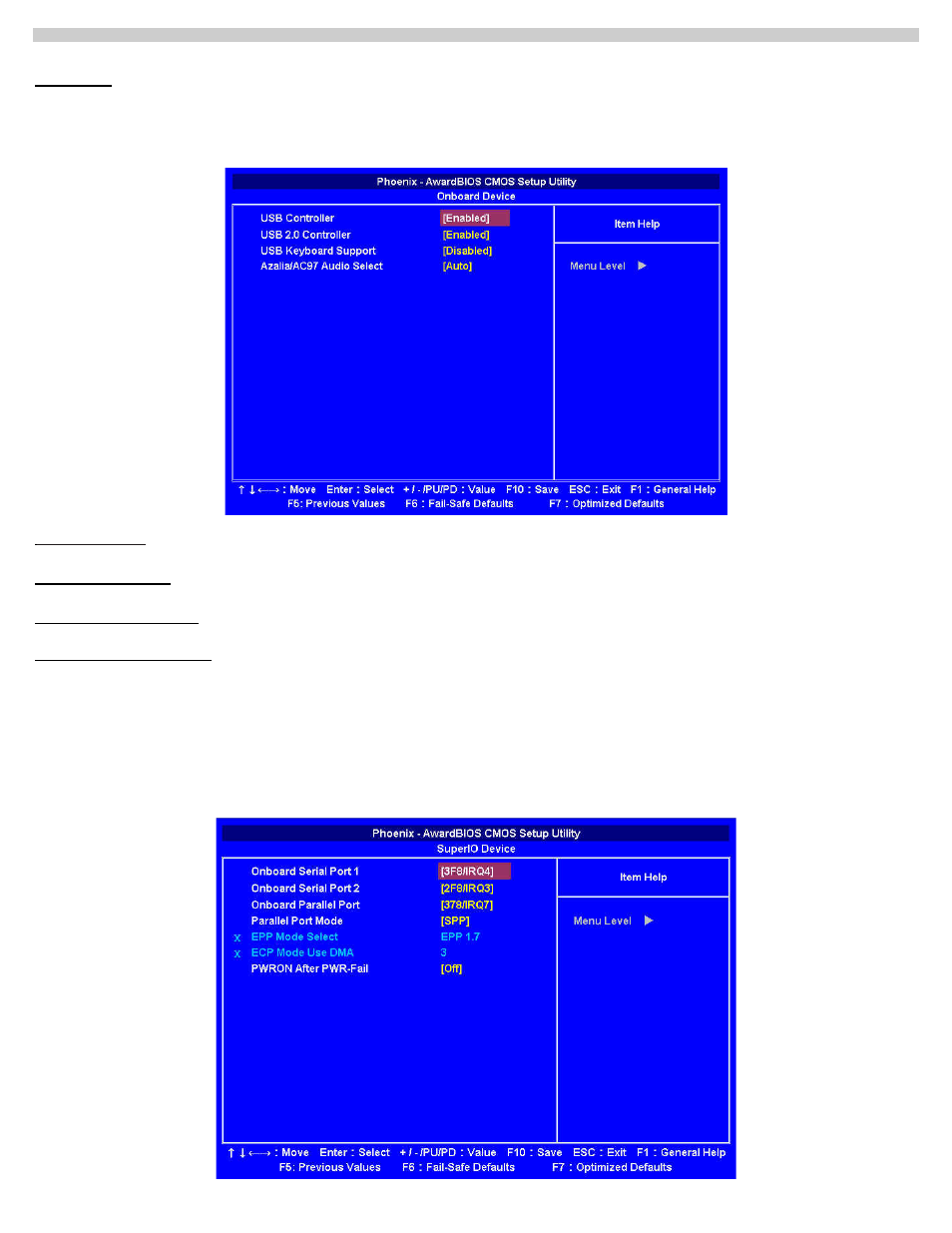 Onboard device, Super io device | Acura Embedded AcuPanel 12 User Manual | Page 28 / 34