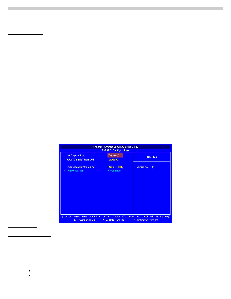 Pnp/pci configurations | Acura Embedded AcuPanel 12 User Manual | Page 30 / 34