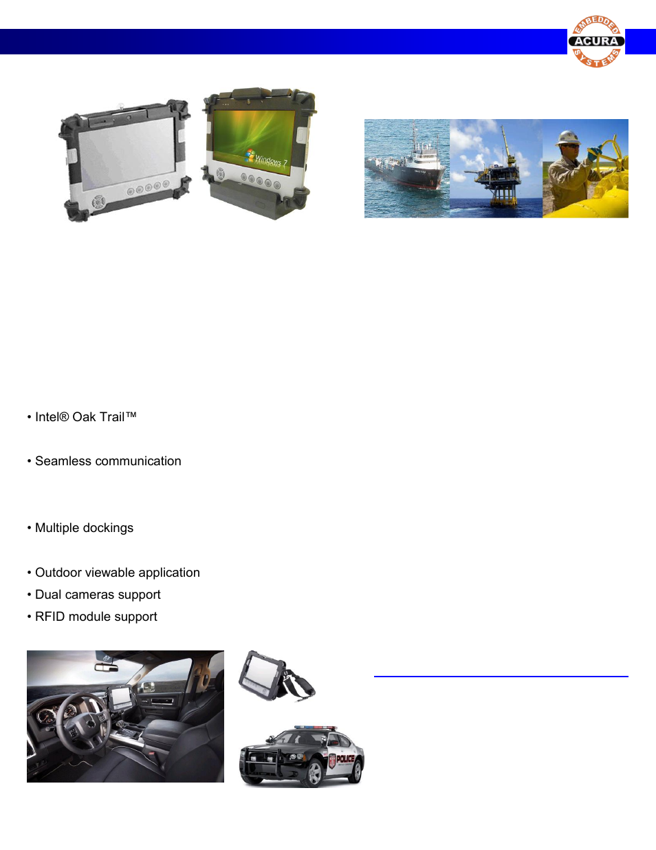 Acura Embedded AcuTab-W User Manual | 2 pages
