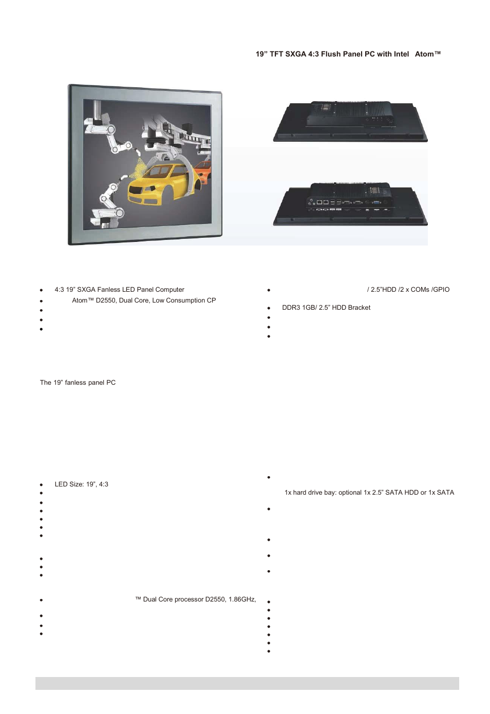 Acura Embedded AcuPanel 19 User Manual | 2 pages