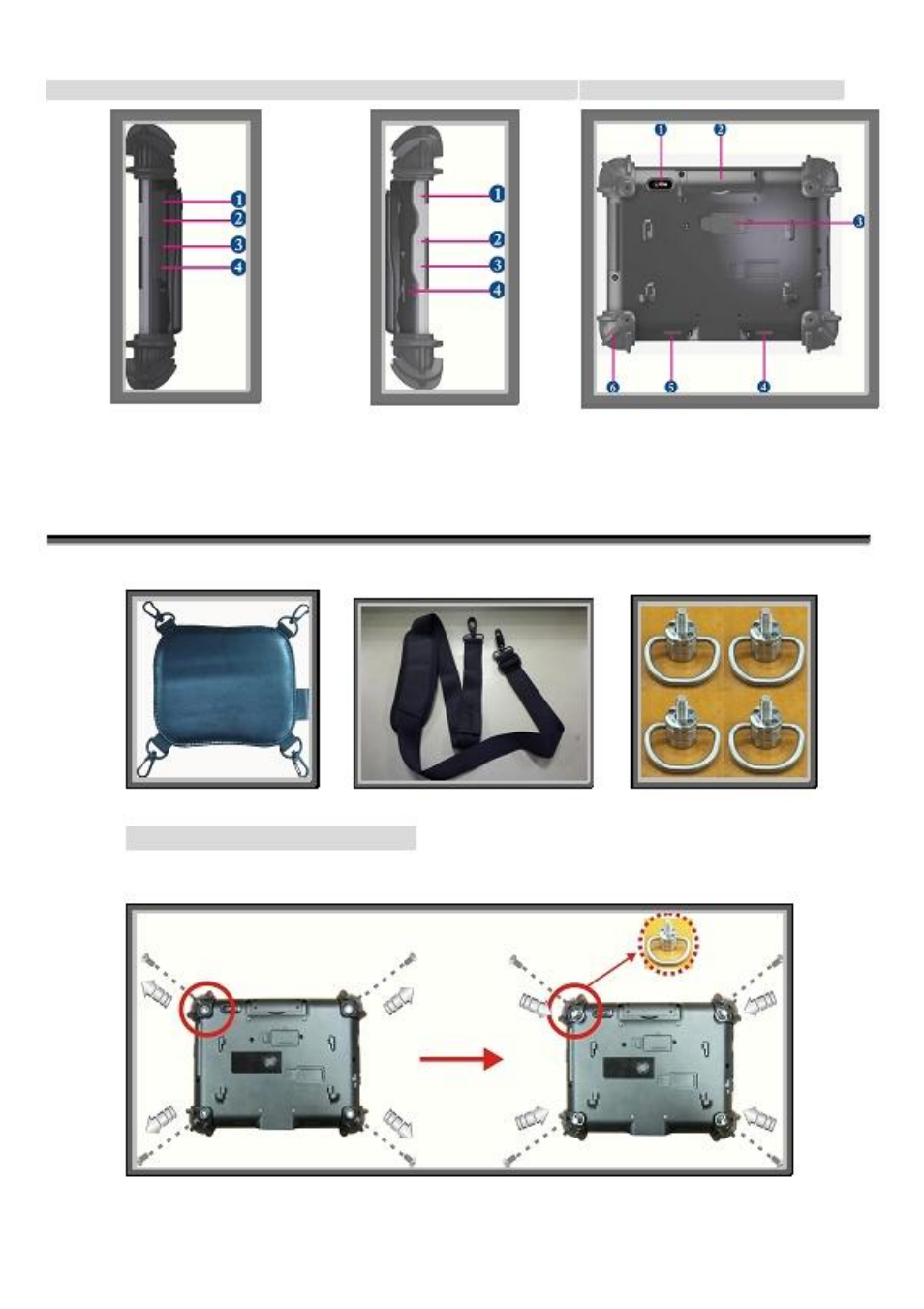 Installing your hand strap or shoulder belt | Acura Embedded AcuTab-W User Manual | Page 2 / 4