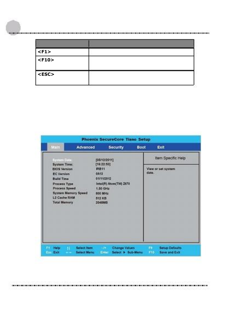 4 1.. main screen setup utility | Acura Embedded AcuTab-W User Manual | Page 56 / 75