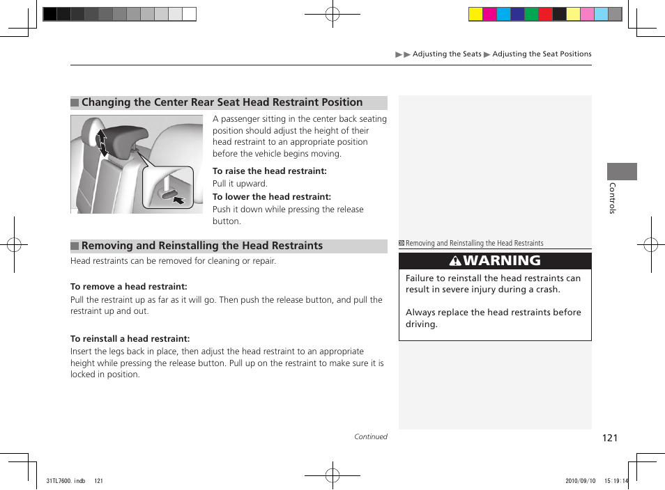 Warning | Acura 2011 TSX Sport Wagon User Manual | Page 123 / 323