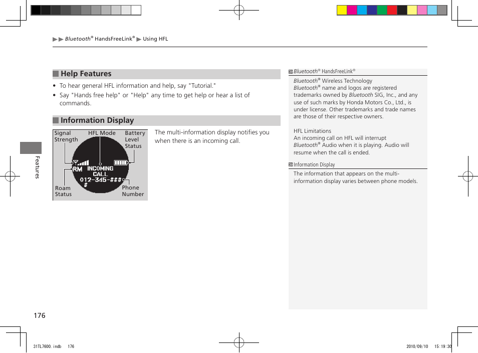 Help features, Information display | Acura 2011 TSX Sport Wagon User Manual | Page 178 / 323