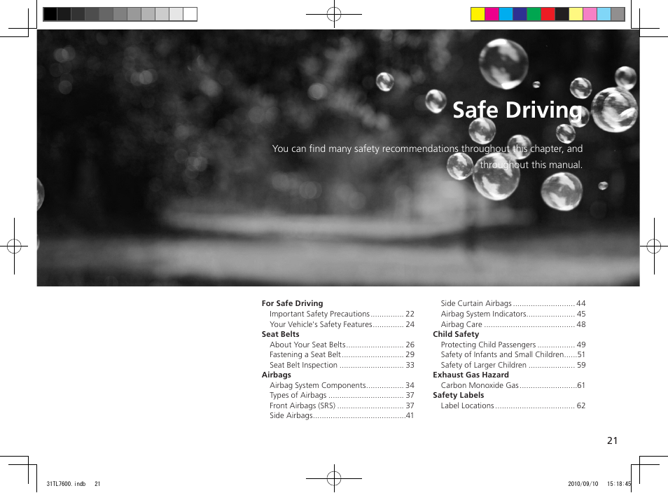 Safe driving | Acura 2011 TSX Sport Wagon User Manual | Page 23 / 323