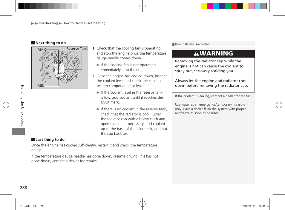 Warning | Acura 2011 TSX Sport Wagon User Manual | Page 290 / 323