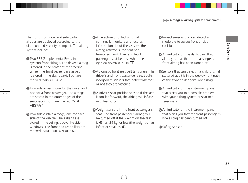 Acura 2011 TSX Sport Wagon User Manual | Page 37 / 323