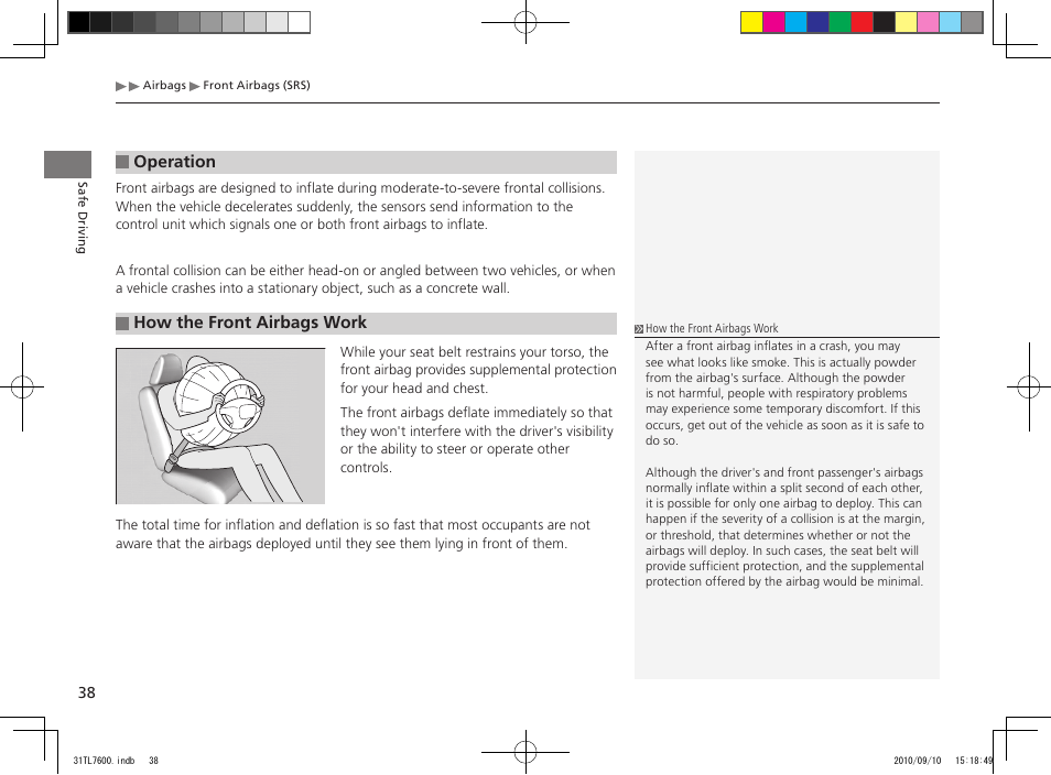 Acura 2011 TSX Sport Wagon User Manual | Page 40 / 323