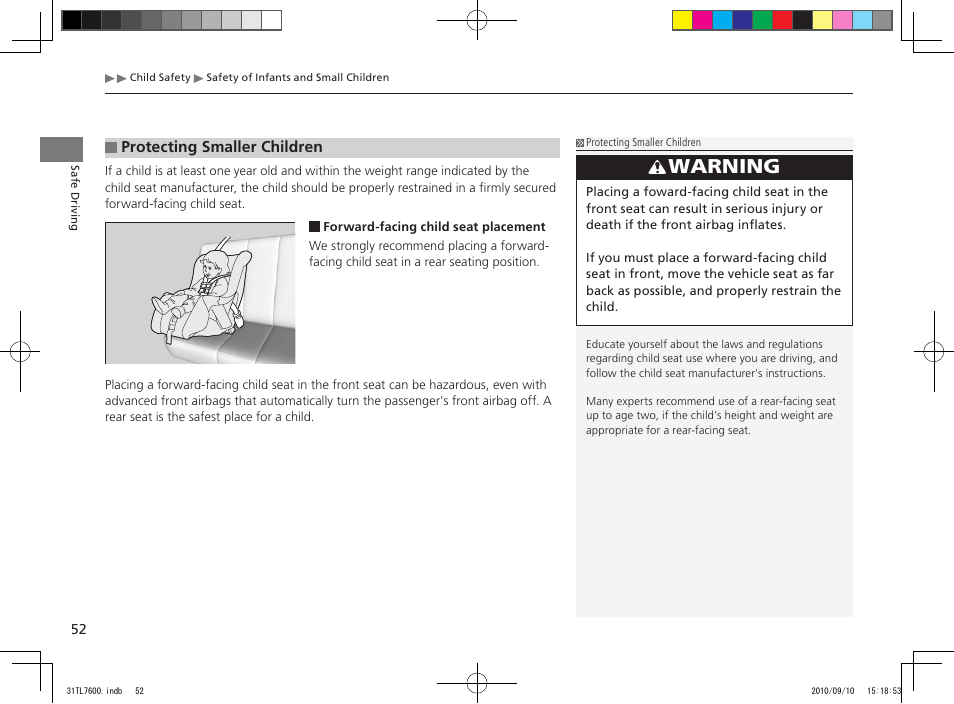 Warning | Acura 2011 TSX Sport Wagon User Manual | Page 54 / 323