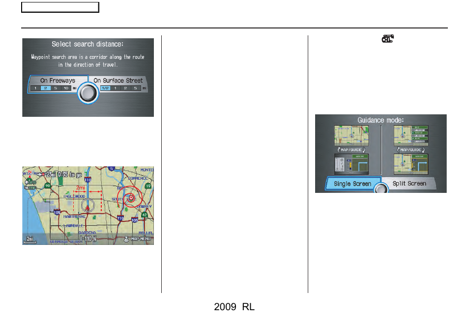 System setup, 2009 rl | Acura 2009 RL Navigation User Manual | Page 109 / 173
