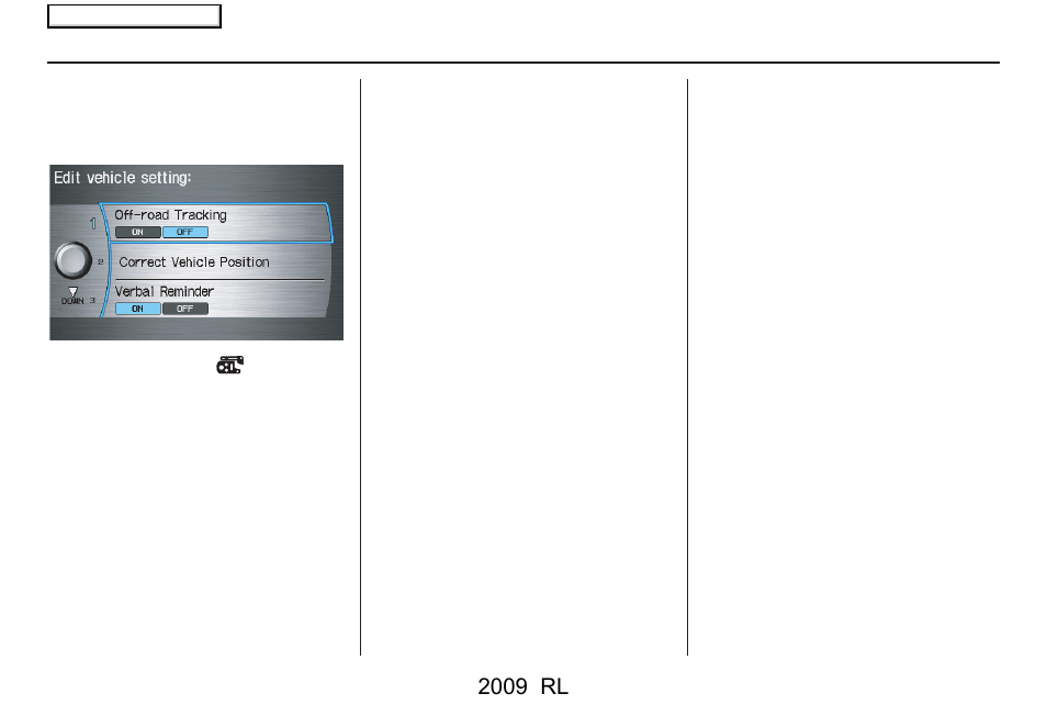 System setup, 2009 rl | Acura 2009 RL Navigation User Manual | Page 112 / 173