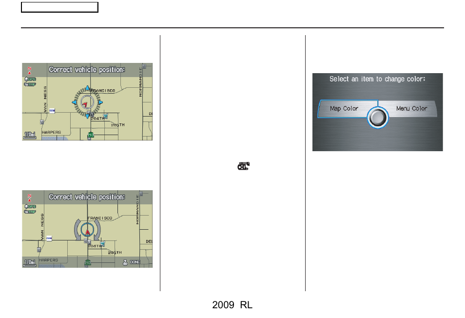System setup, 2009 rl | Acura 2009 RL Navigation User Manual | Page 113 / 173