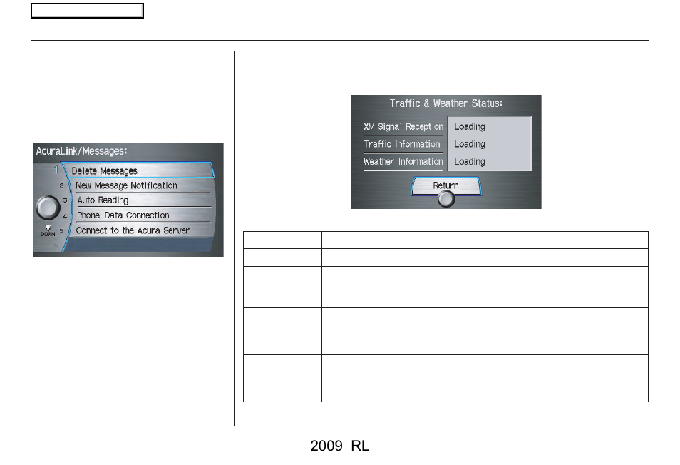 System setup, 2009 rl | Acura 2009 RL Navigation User Manual | Page 117 / 173