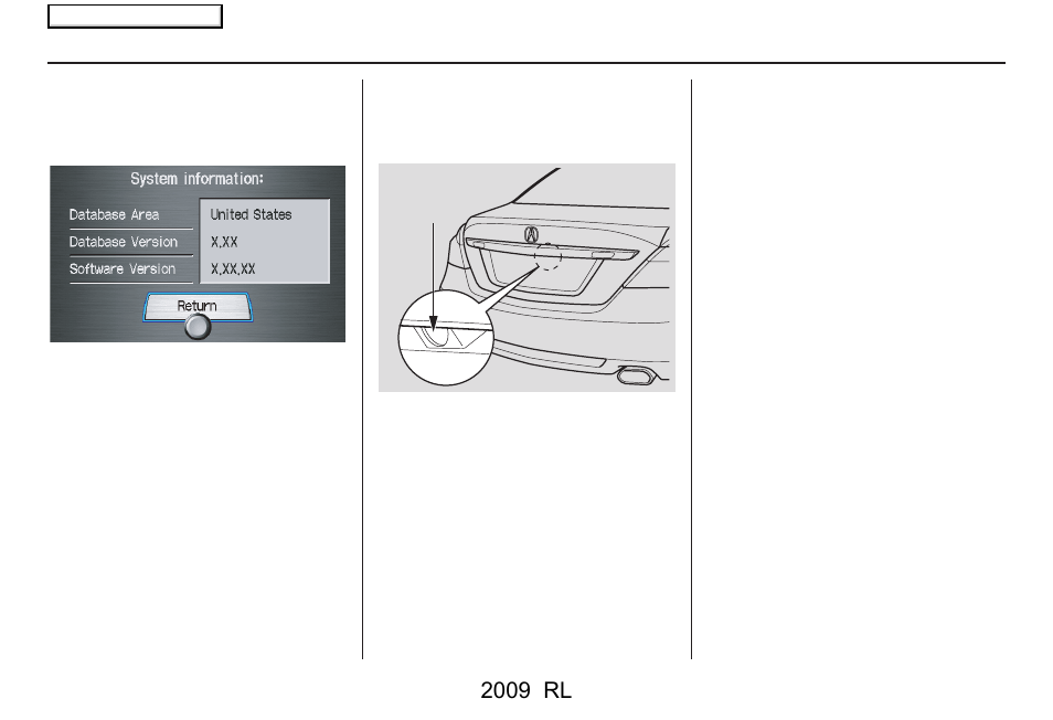 System setup, 2009 rl | Acura 2009 RL Navigation User Manual | Page 118 / 173