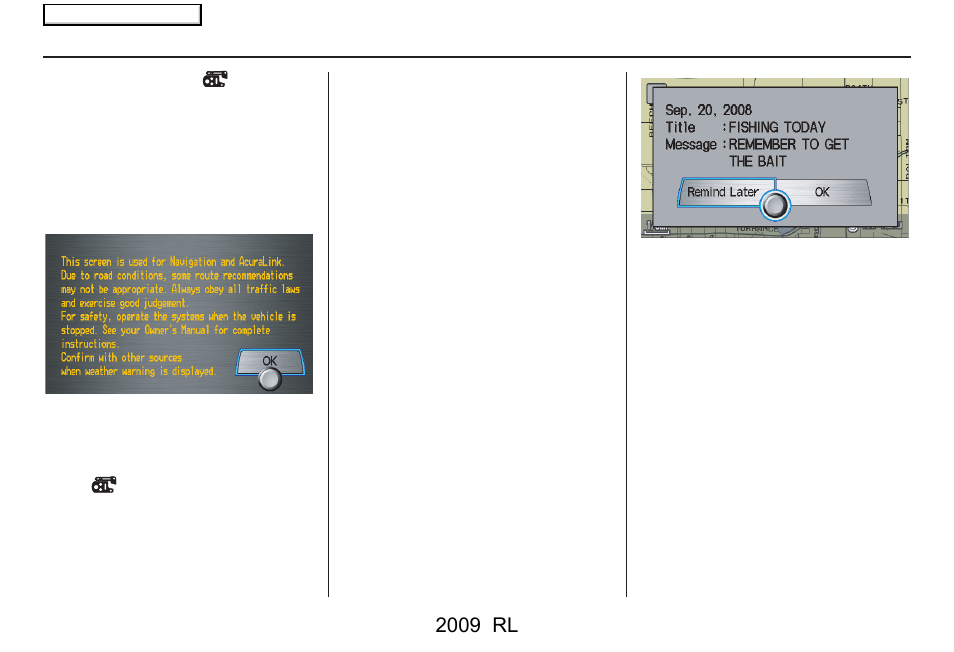 Getting started, 2009 rl | Acura 2009 RL Navigation User Manual | Page 17 / 173
