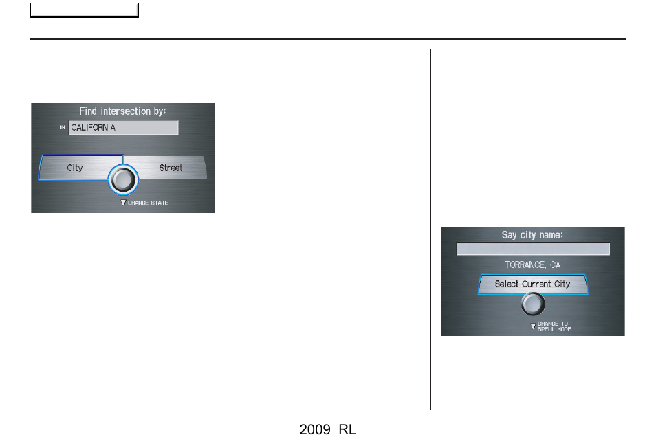 Entering a destination, 2009 rl | Acura 2009 RL Navigation User Manual | Page 41 / 173