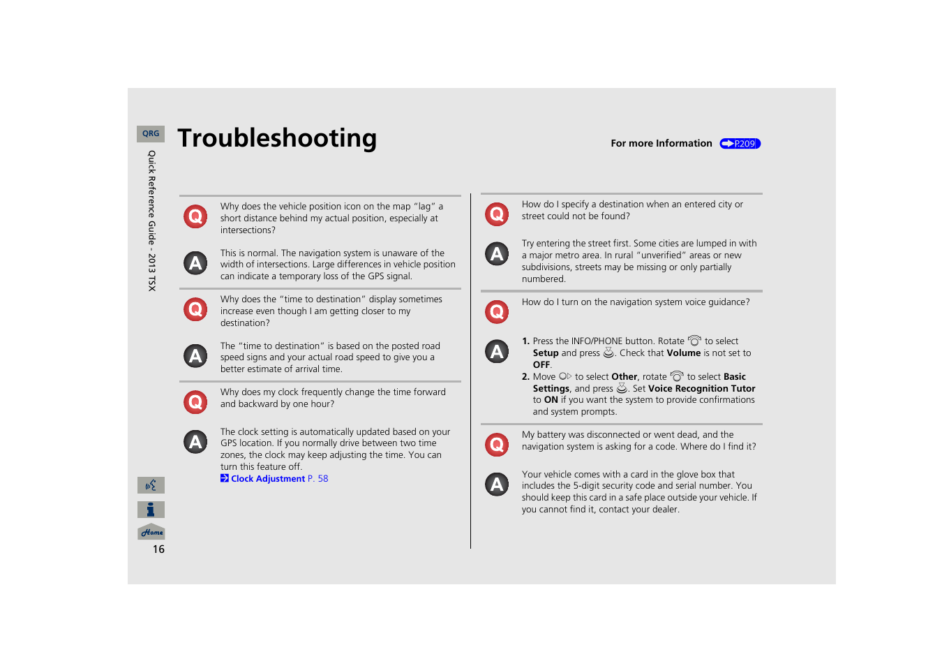 Troubleshooting | Acura 2013 TSX Navigation User Manual | Page 17 / 252