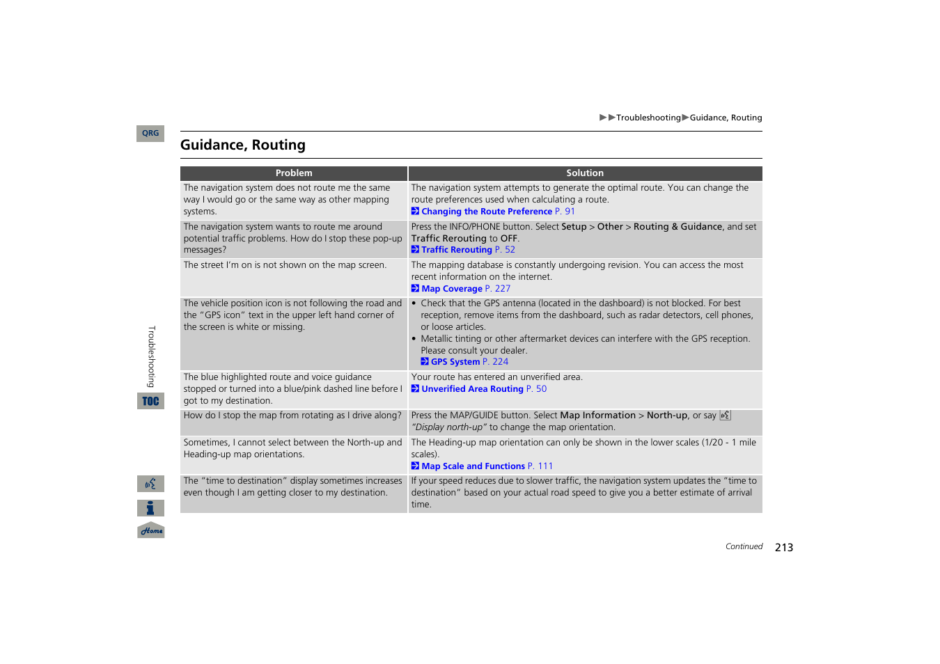 Guidance, routing | Acura 2013 TSX Navigation User Manual | Page 214 / 252