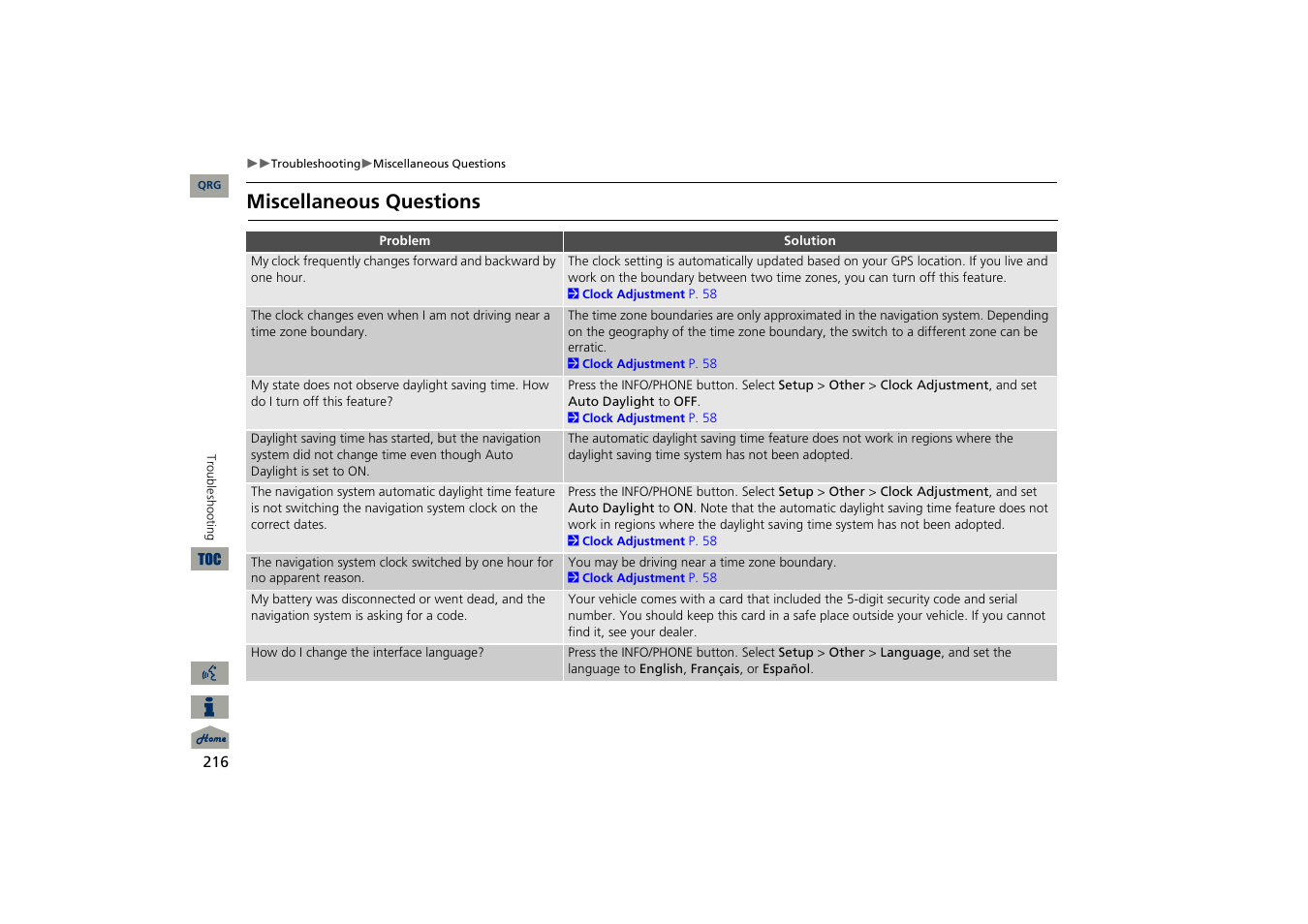 Miscellaneous questions | Acura 2013 TSX Navigation User Manual | Page 217 / 252