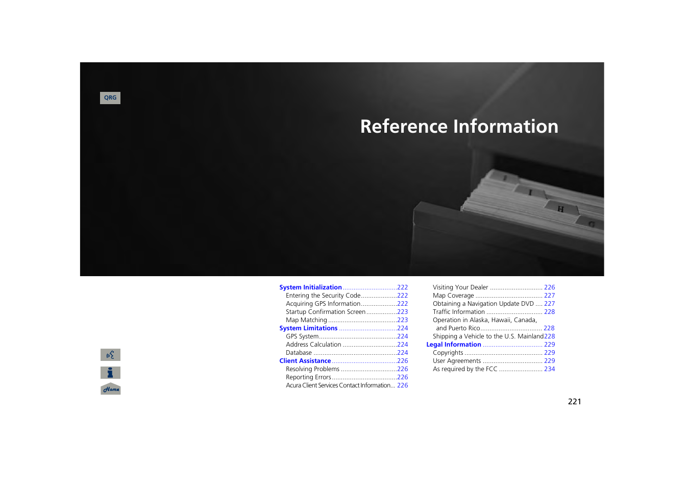 Reference information, 2 reference information p. 221, P.221 | Acura 2013 TSX Navigation User Manual | Page 222 / 252