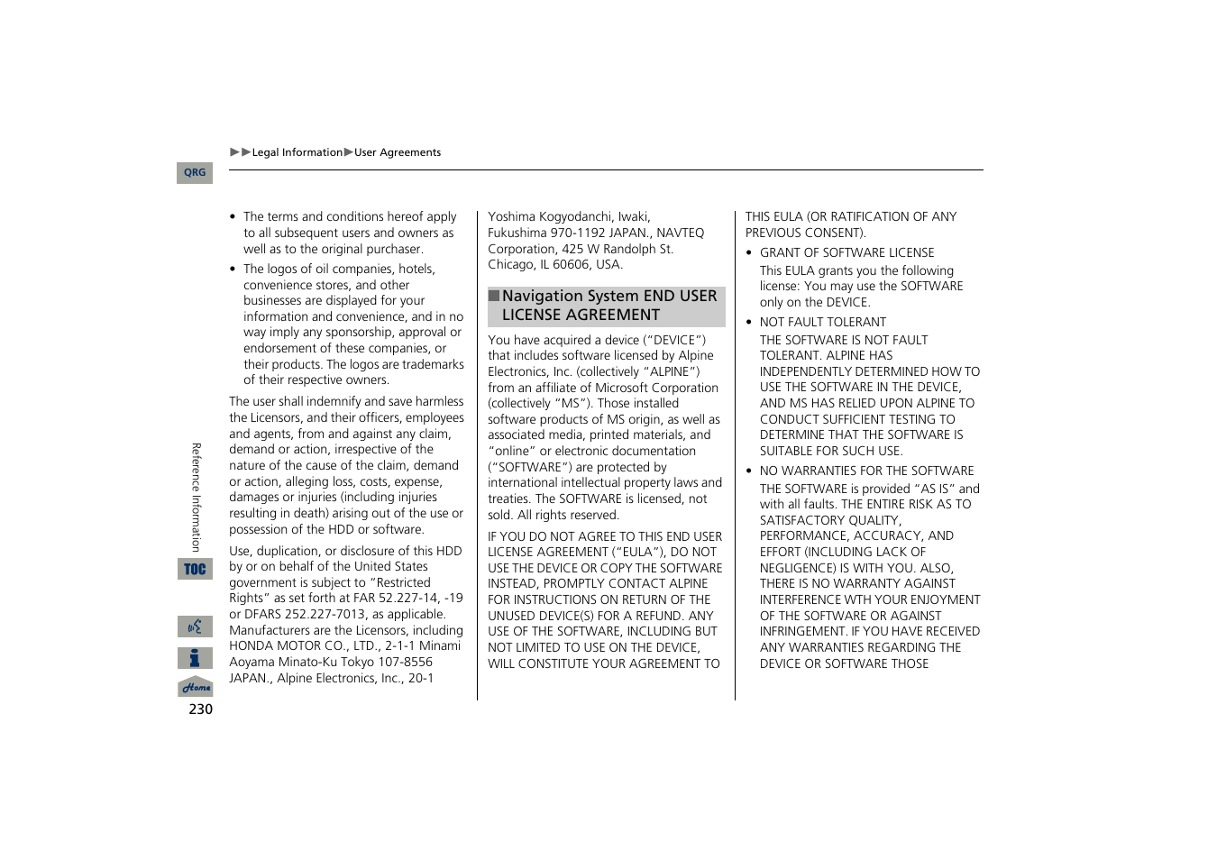 Acura 2013 TSX Navigation User Manual | Page 231 / 252