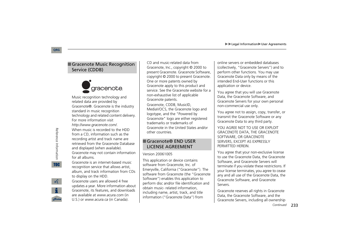 Acura 2013 TSX Navigation User Manual | Page 234 / 252