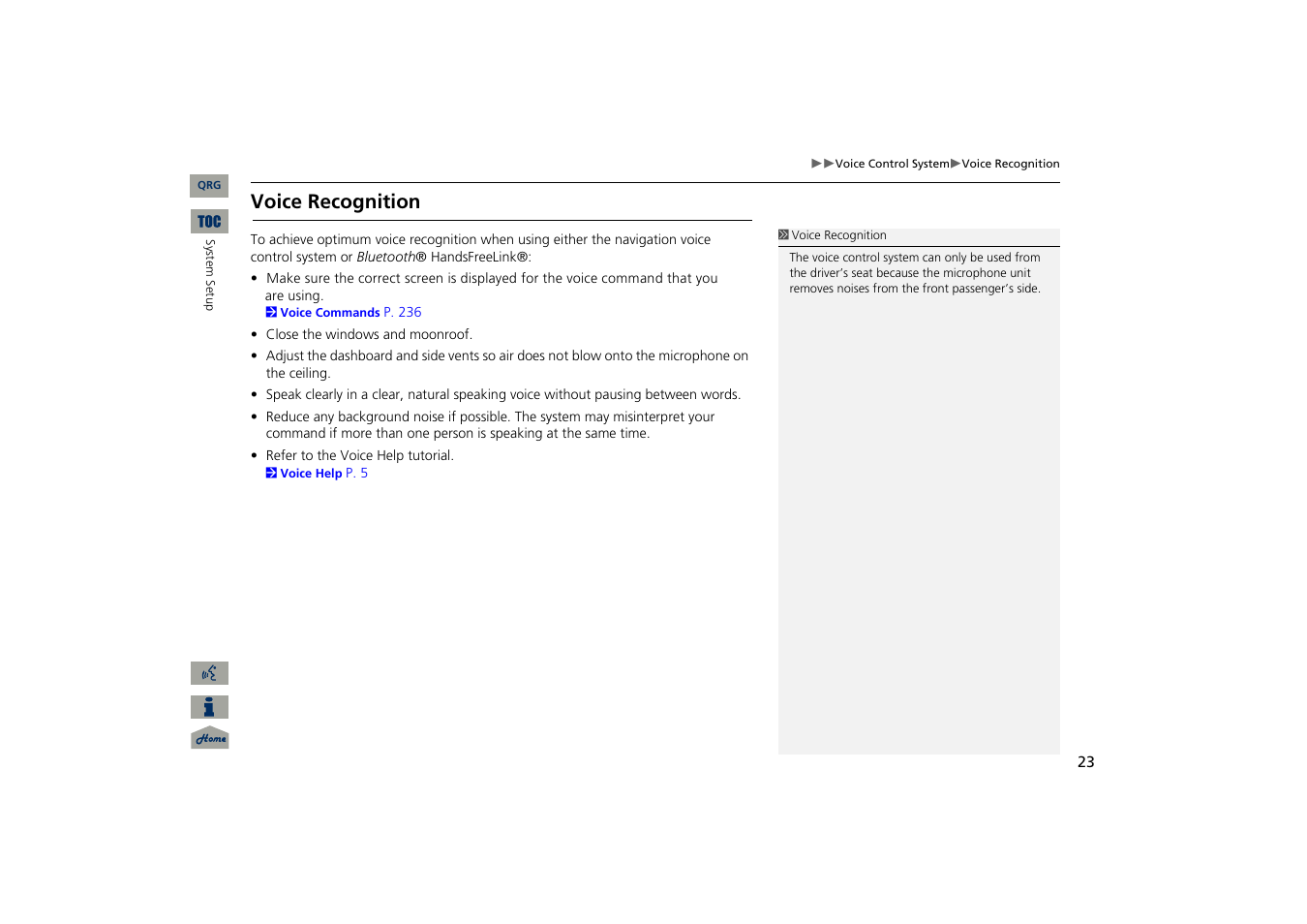 Voice recognition | Acura 2013 TSX Navigation User Manual | Page 24 / 252