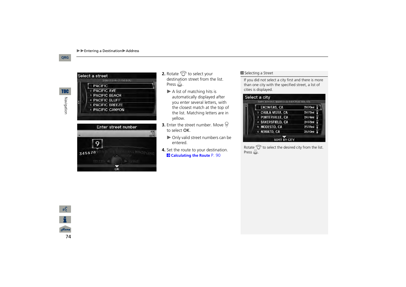 Acura 2013 TSX Navigation User Manual | Page 75 / 252