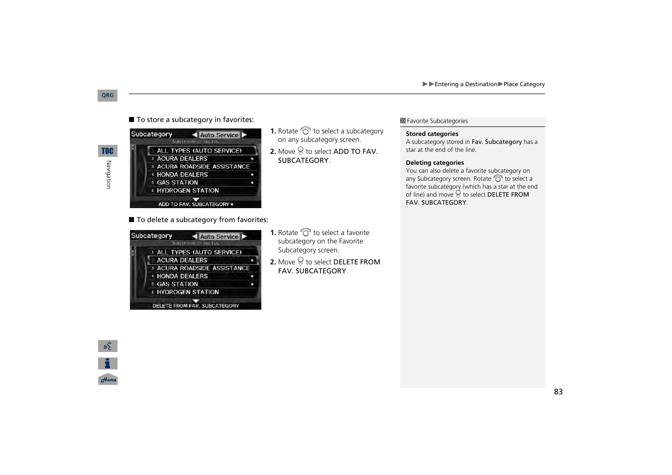 Acura 2013 TSX Navigation User Manual | Page 84 / 252