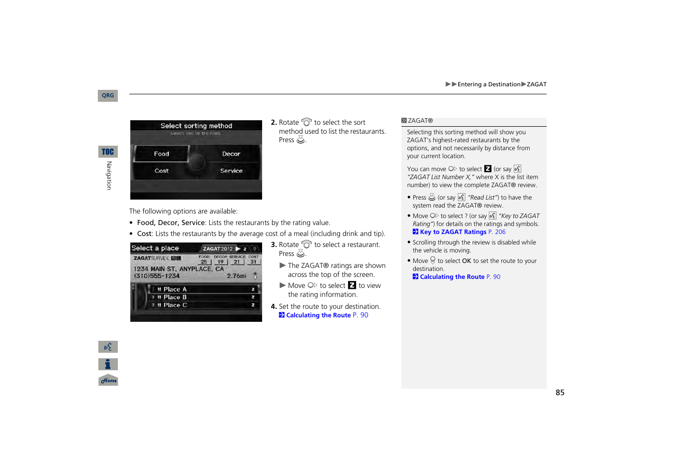 Acura 2013 TSX Navigation User Manual | Page 86 / 252