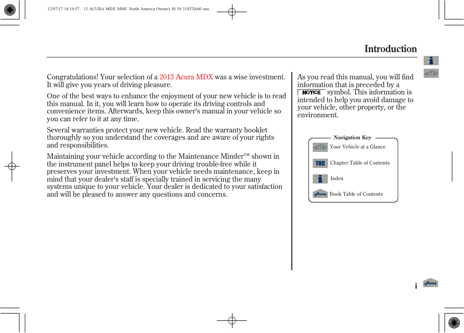 Acura 2013 MDX User Manual | 616 pages