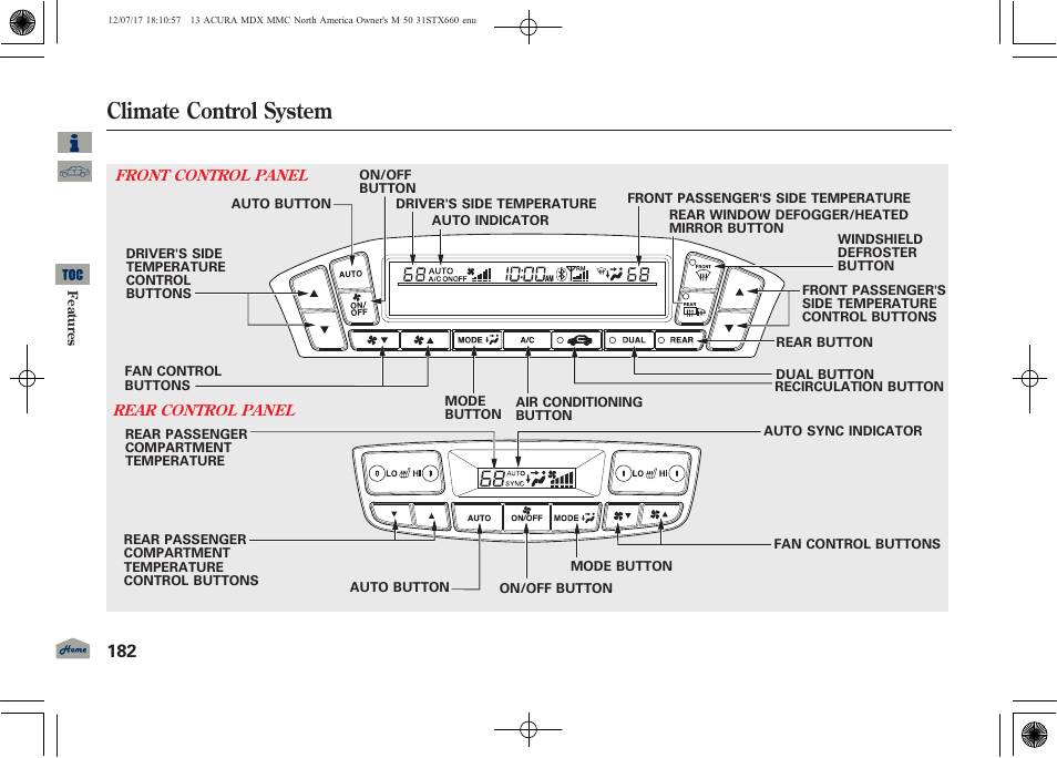 Climate control system | Acura 2013 MDX User Manual | Page 187 / 616