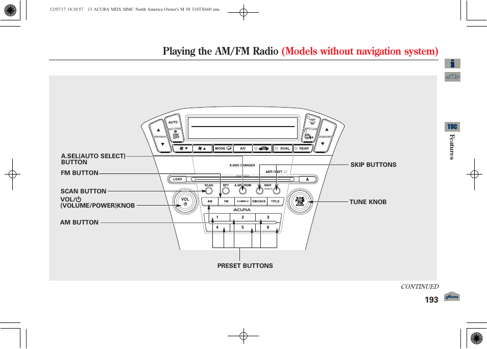 Acura 2013 MDX User Manual | Page 198 / 616