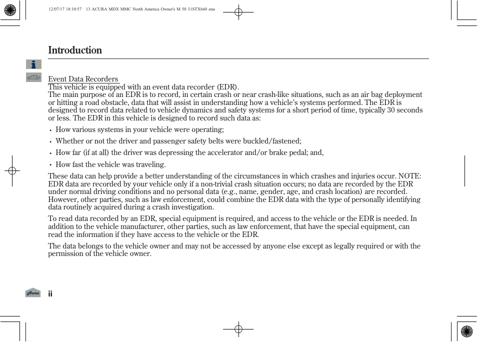 Introduction | Acura 2013 MDX User Manual | Page 2 / 616