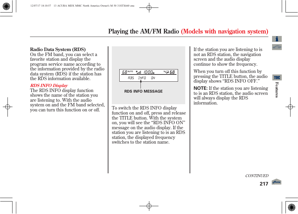 Acura 2013 MDX User Manual | Page 222 / 616