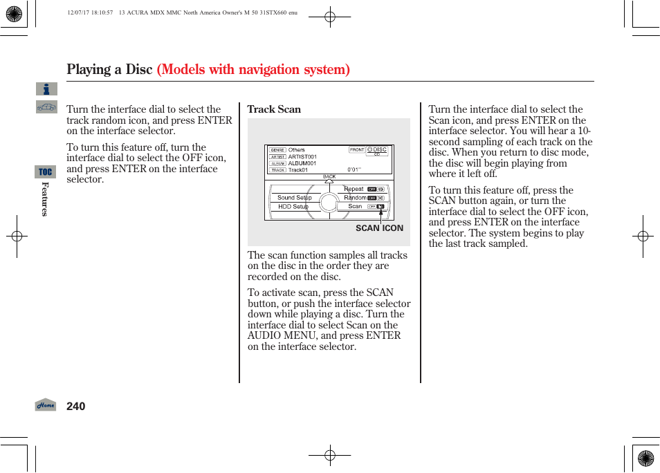 Playing a disc (models with navigation system) | Acura 2013 MDX User Manual | Page 245 / 616