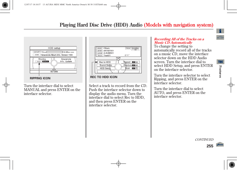 Acura 2013 MDX User Manual | Page 260 / 616