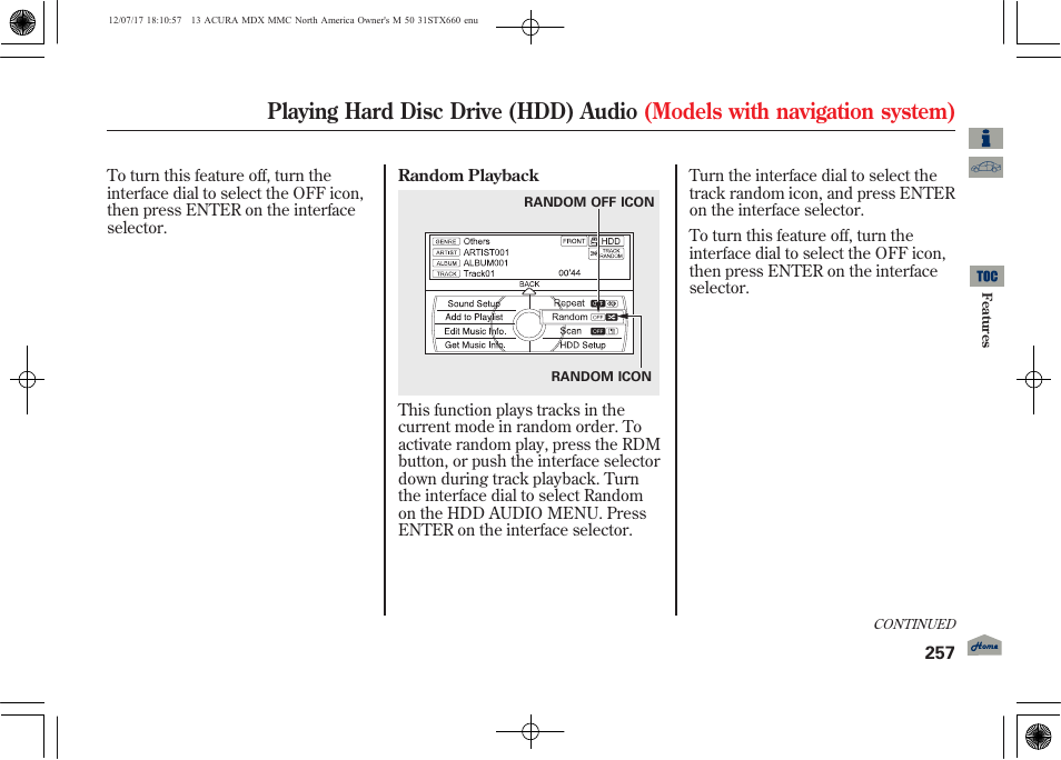 Acura 2013 MDX User Manual | Page 262 / 616