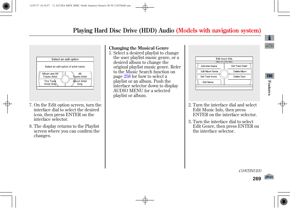 Acura 2013 MDX User Manual | Page 274 / 616