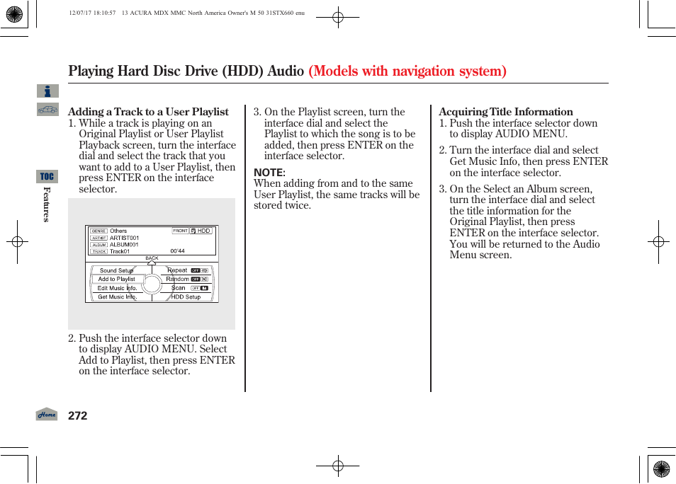 Acura 2013 MDX User Manual | Page 277 / 616