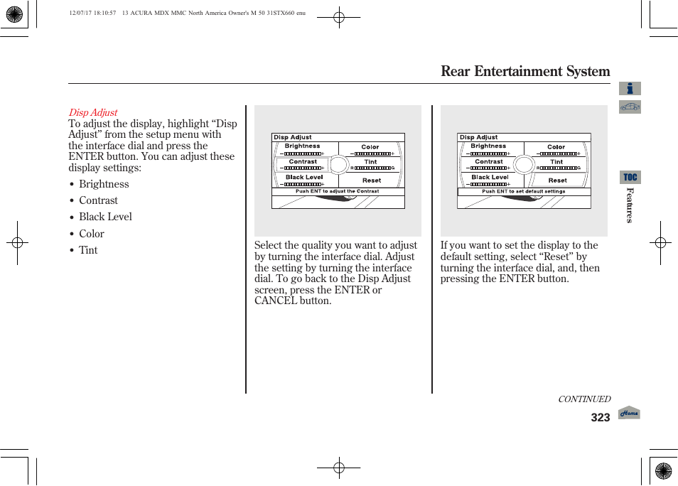 Rear entertainment system, 2013 mdx | Acura 2013 MDX User Manual | Page 328 / 616