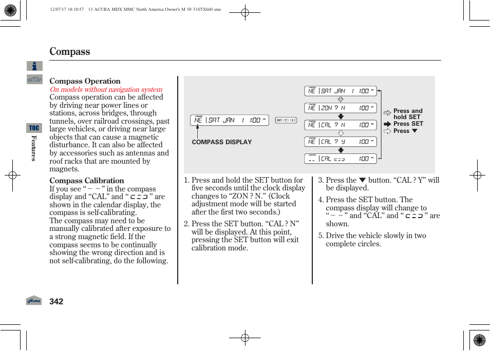 Compass | Acura 2013 MDX User Manual | Page 347 / 616