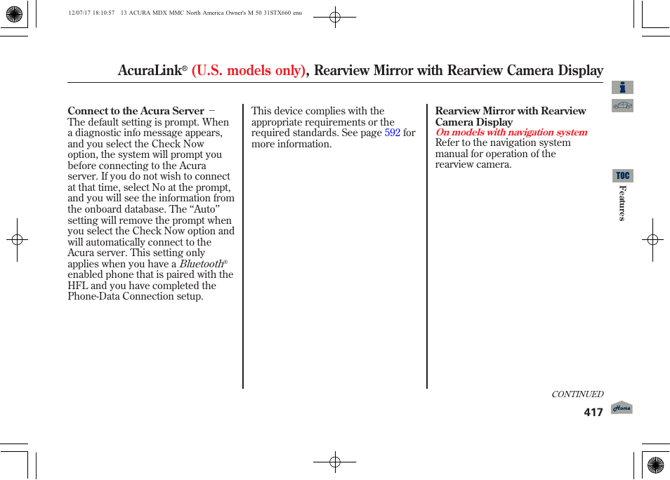 Acuralink | Acura 2013 MDX User Manual | Page 422 / 616