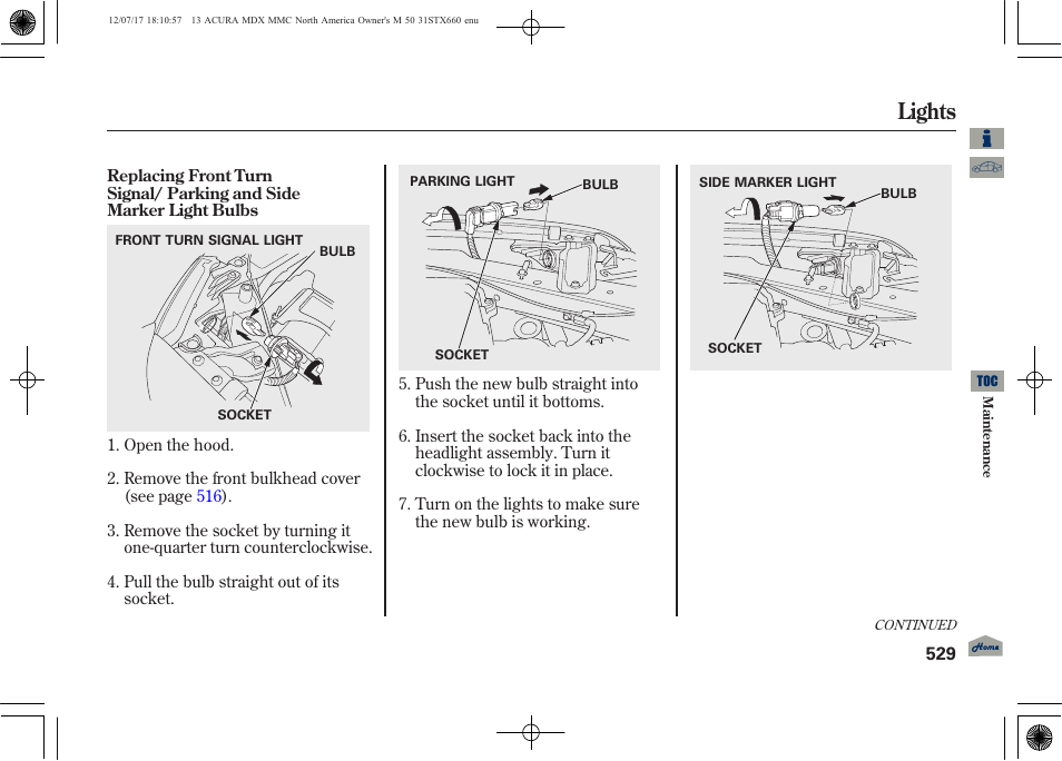 Lights | Acura 2013 MDX User Manual | Page 534 / 616