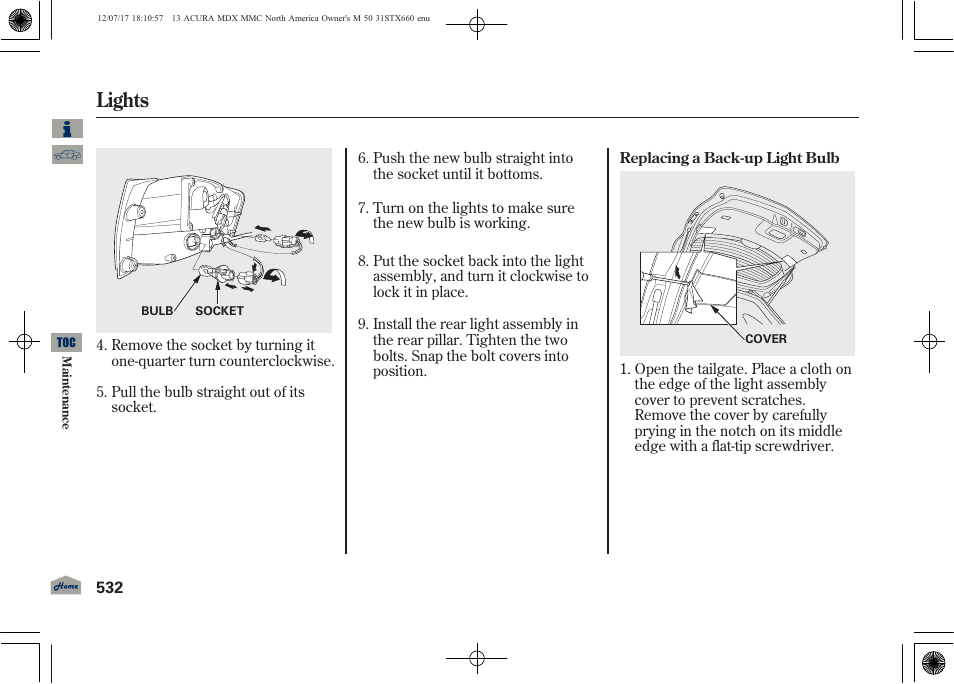 Lights | Acura 2013 MDX User Manual | Page 537 / 616