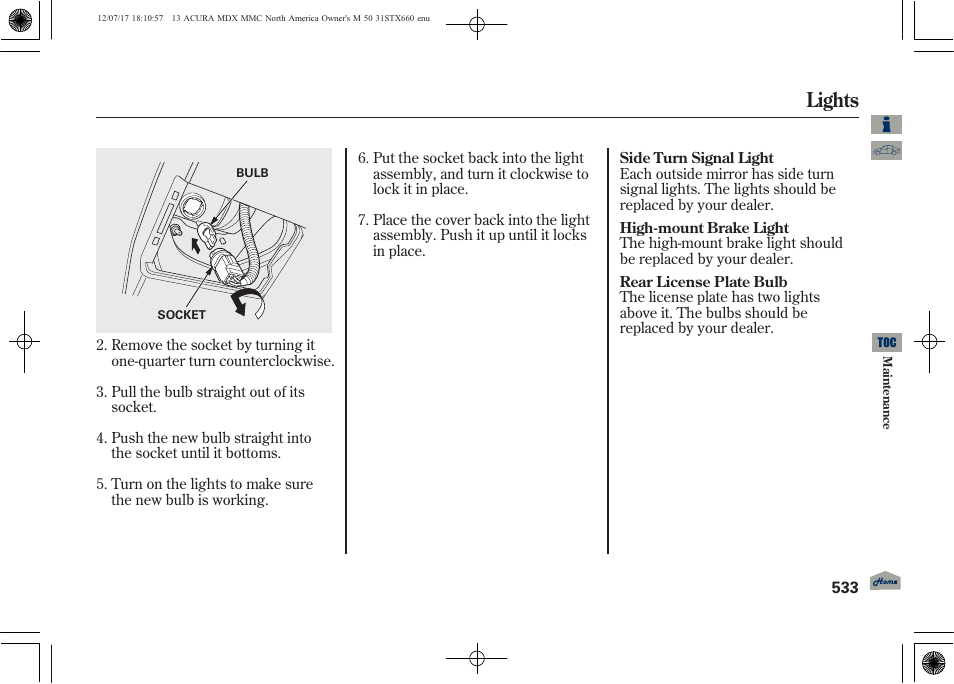 Lights | Acura 2013 MDX User Manual | Page 538 / 616