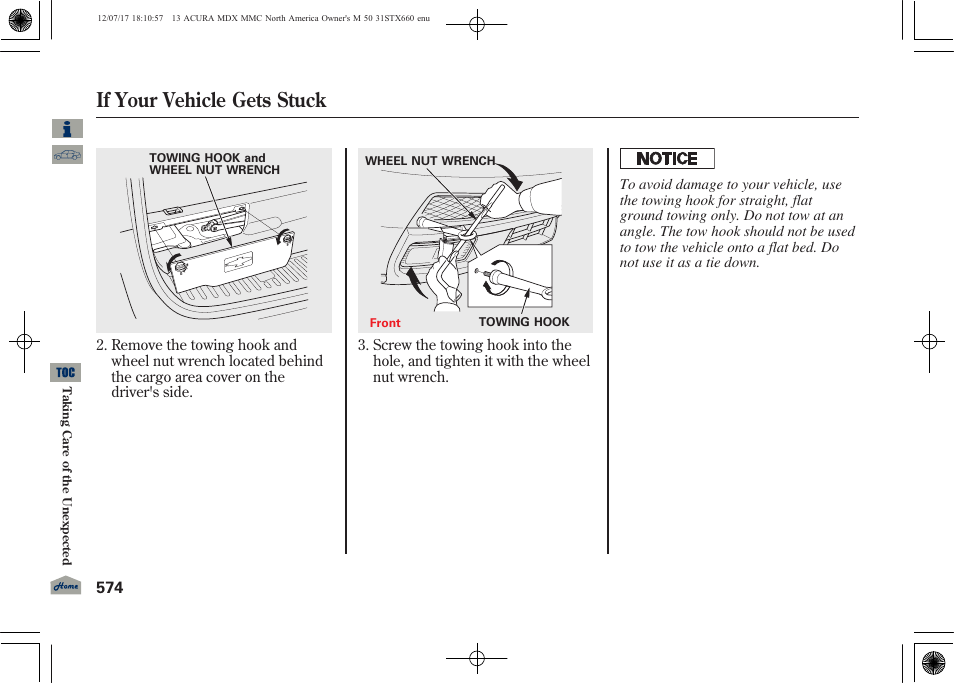 If your vehicle gets stuck | Acura 2013 MDX User Manual | Page 579 / 616