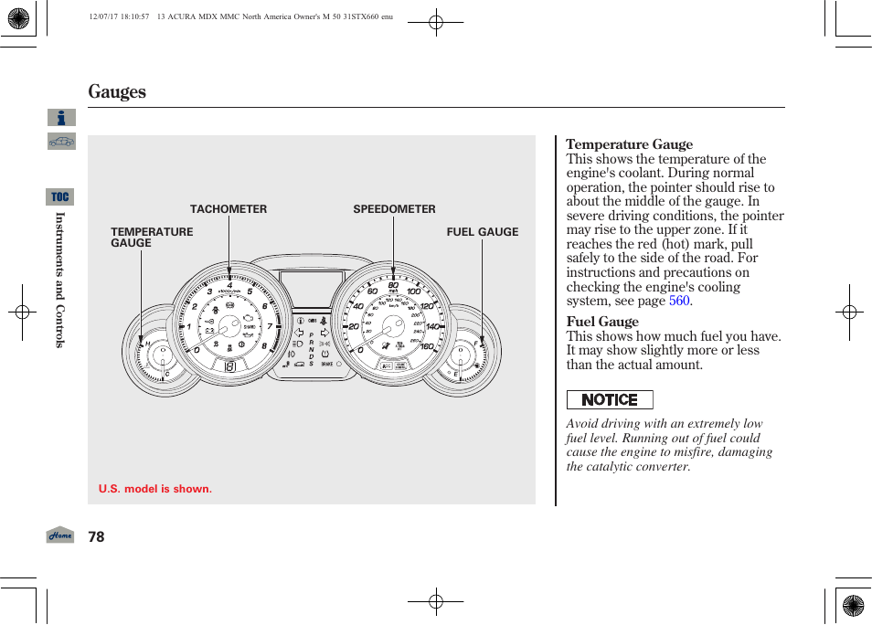 Gauges | Acura 2013 MDX User Manual | Page 83 / 616